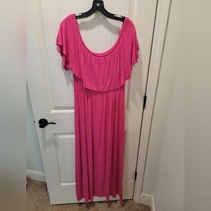 Pink Blush Pink Fuchsia Maxi Dress